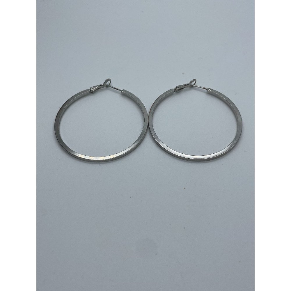 Medium Size Hoop Earrings, Hoop Earrings, Silver Hoop Earrings, Steel Hoop